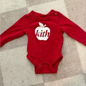 Kith Red Long Sleeve Baby Onesie